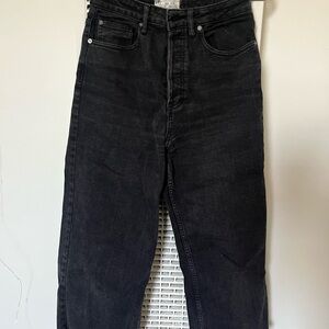 Free People button fly cropped jeans